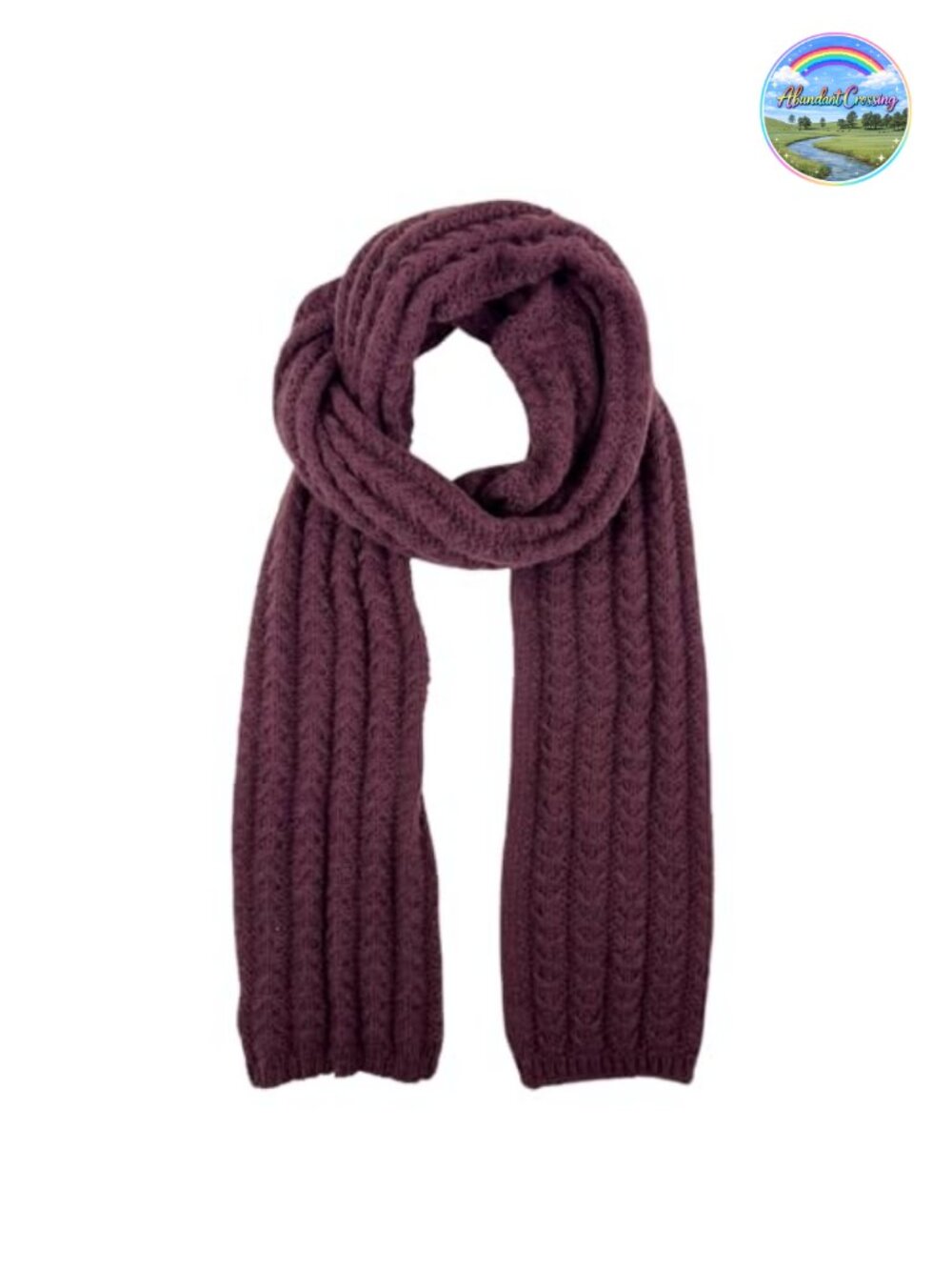 Knitted Scarf Large Neck Wrap Winter 100% Acrylic Chunky Knit 72x11.5